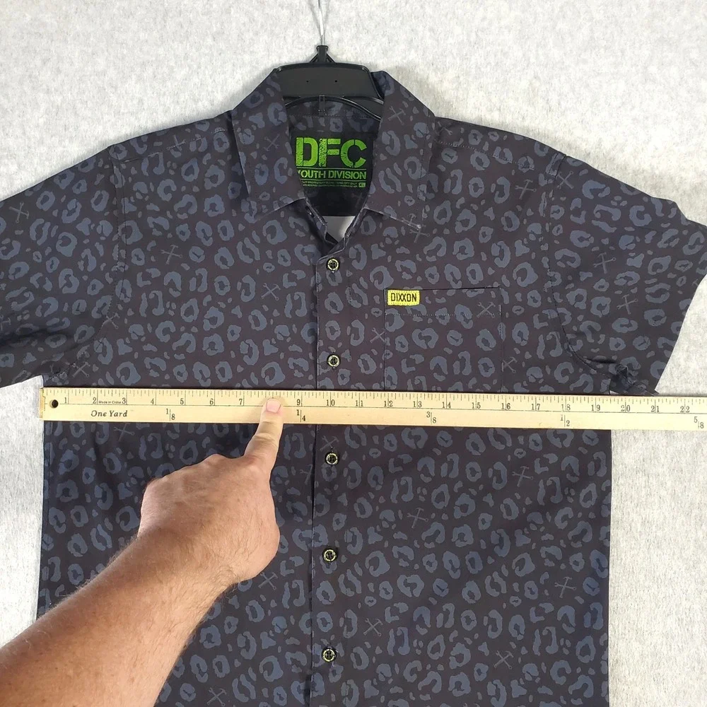 Dixxon Flannel Co Shirt The Party Animal Youth XL Leopard Print Short Sleeve DFC